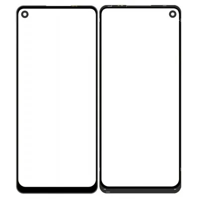 Front Glass for Realme 7 Pro - Black by Sparestream