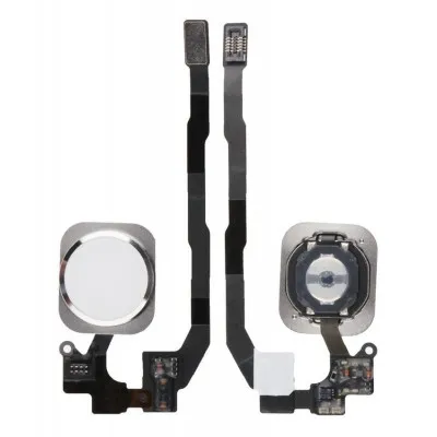 Home Button Complete for Apple iPhone SE 32GB Silver - Outer Plastic with Inner Flex by Sparestream