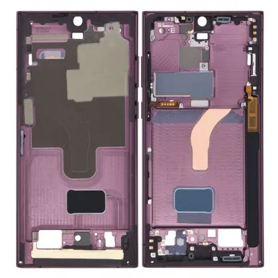 LCD Frame Middle Chassis for Samsung Galaxy S22 Ultra 5G - Burgundy by Sparestream