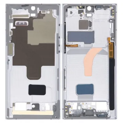 LCD Frame Middle Chassis for Samsung Galaxy S22 Ultra 5G - White by Sparestream