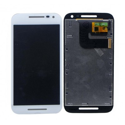 LCD with Touch Screen for Motorola Moto G - 3rd gen - White (display glass combo folder) by Sparestream