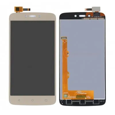 LCD with Touch Screen for Motorola Moto C - Gold (display glass combo folder) by Sparestream